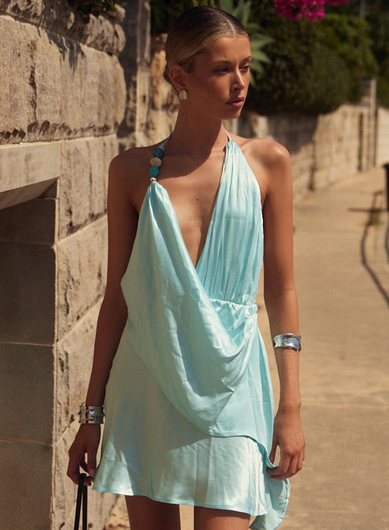 ساندايز فستان قصير ملفوف برباط عنق روزيتا - Image 1