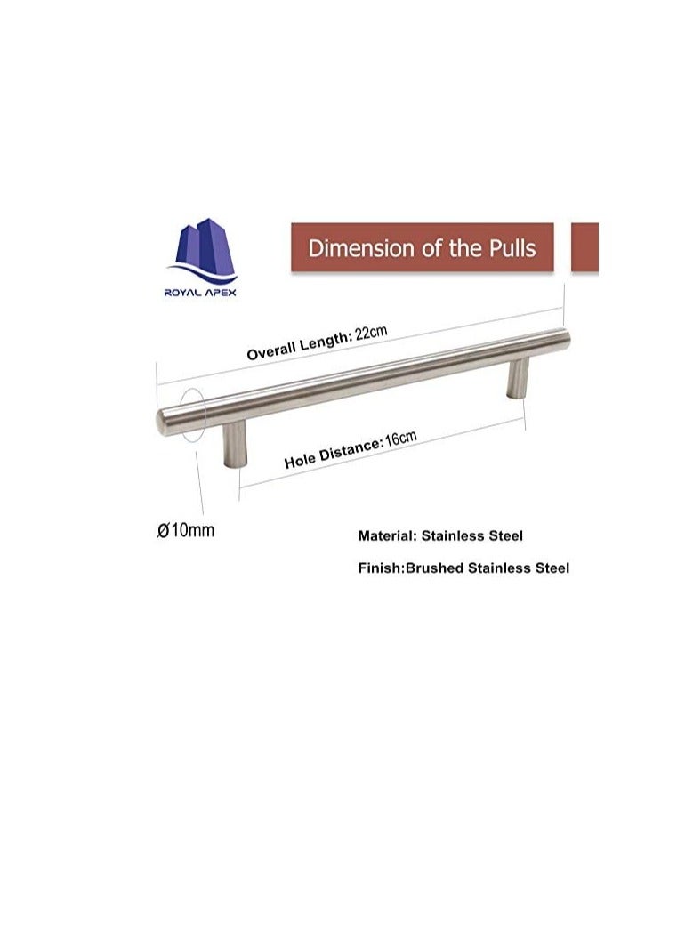 Stainless Steel Kitchen Cabinet Drawer T-Bar Cabinet & Furniture Pull Cabinet Door Handles and Pulls Cabinet Knobs Brushed Nickel. (22 x Hole Size 16 CM, Pck of 2)  - Image 2