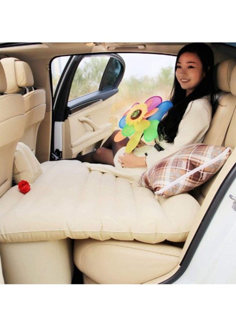 ELTRAZONE - Car Travel Bed 138 * 85 45Cm Suv Air Mattresses Inflatable For Camping Children Rear Double Adjustable Sleeping Pad Airbed Seat Cover Cushion Flocking Cloth Mvp With Pump - Image 1