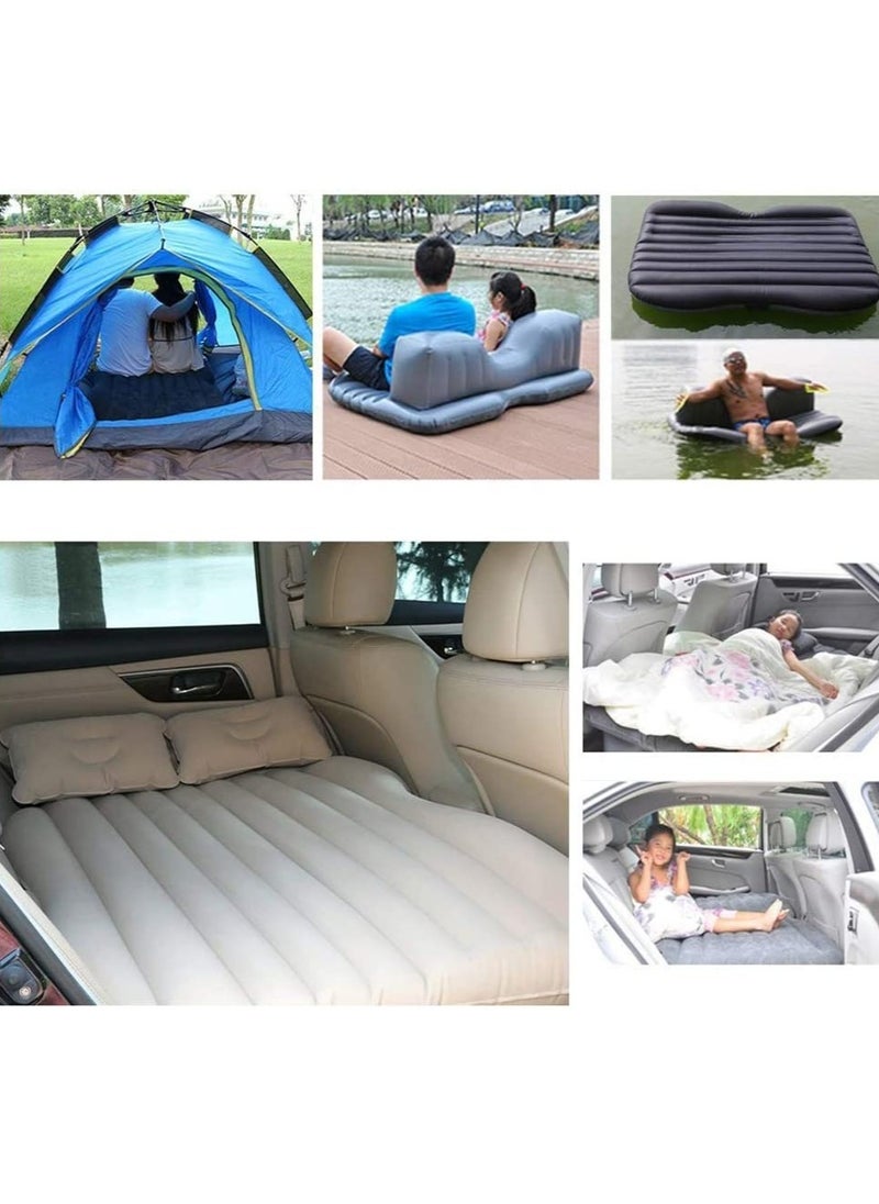 ELTRAZONE - Car Travel Bed 138 * 85 45Cm Suv Air Mattresses Inflatable For Camping Children Rear Double Adjustable Sleeping Pad Airbed Seat Cover Cushion Flocking Cloth Mvp With Pump - Image 1