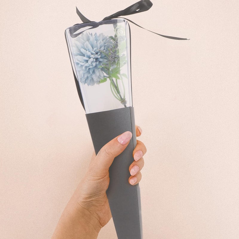 Black Triangle Single Rose Flower Box Packaging Bags 5pcs For Valentine Bouquet Wrapping - Image 4