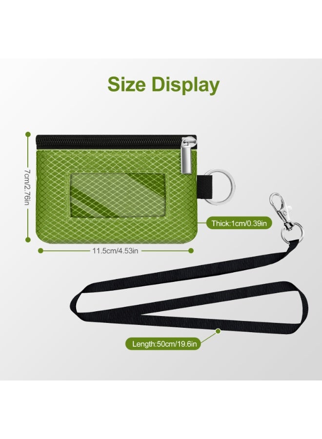 Minimalist RFID Blocking Small Wallet with ID Window,WaterResistant Zip Id Case Wallet with Lanyard Keychain for Cards,Cash,Travel,Women,Men - Image 5