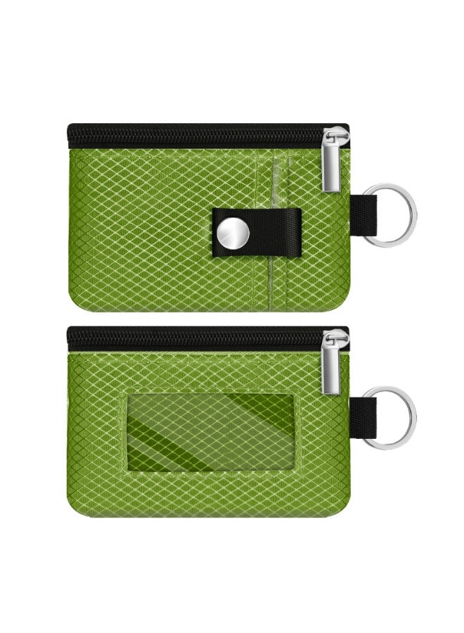 Minimalist RFID Blocking Small Wallet with ID Window,WaterResistant Zip Id Case Wallet with Lanyard Keychain for Cards,Cash,Travel,Women,Men - Image 3