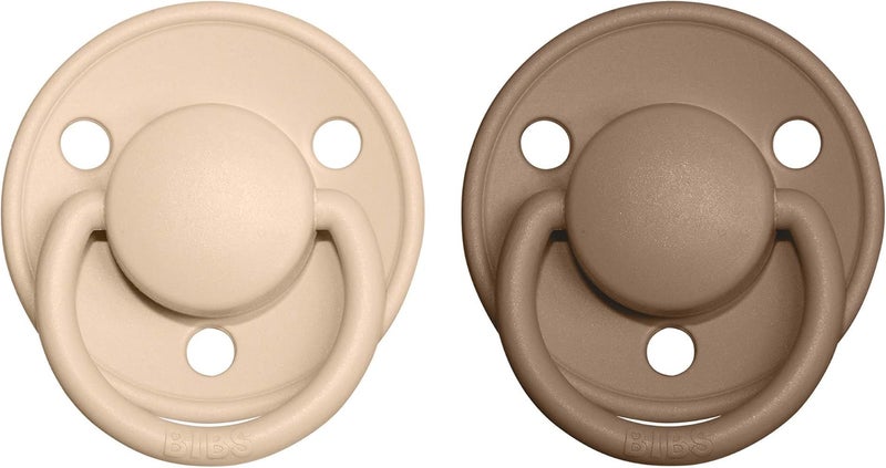 BIBS De Lux Collection Pacifiers - BPA-Free Baby Soothers in Vanilla/Dark Oak, Set of 2 for 0-6 Months - Image 2