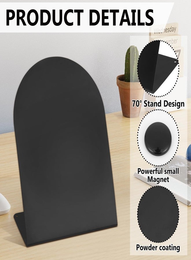 FMOACEN 2 PCS Magnetic Bulletin Boards with Easel Stand, 11x8in Tabletop Metal Board with Anti-Tipping Bent Design and 4 Magnets, Memo Picture Display Board for Office, Kitchen, School, Home (Black) - Image 4