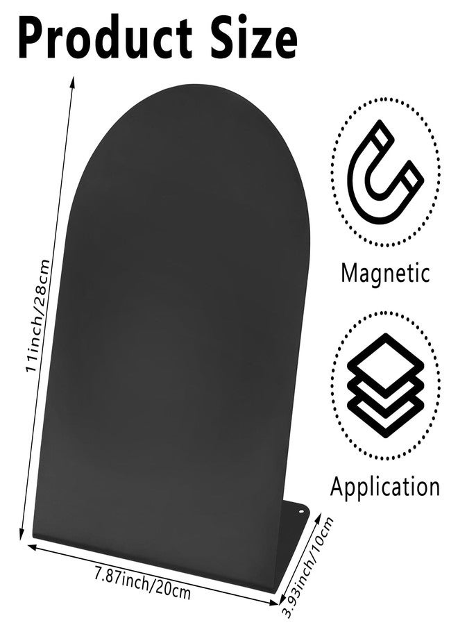 FMOACEN 2 PCS Magnetic Bulletin Boards with Easel Stand, 11x8in Tabletop Metal Board with Anti-Tipping Bent Design and 4 Magnets, Memo Picture Display Board for Office, Kitchen, School, Home (Black) - Image 3