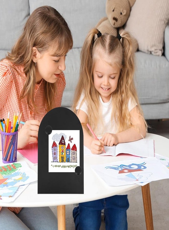 FMOACEN 2 PCS Magnetic Bulletin Boards with Easel Stand, 11x8in Tabletop Metal Board with Anti-Tipping Bent Design and 4 Magnets, Memo Picture Display Board for Office, Kitchen, School, Home (Black) - Image 2
