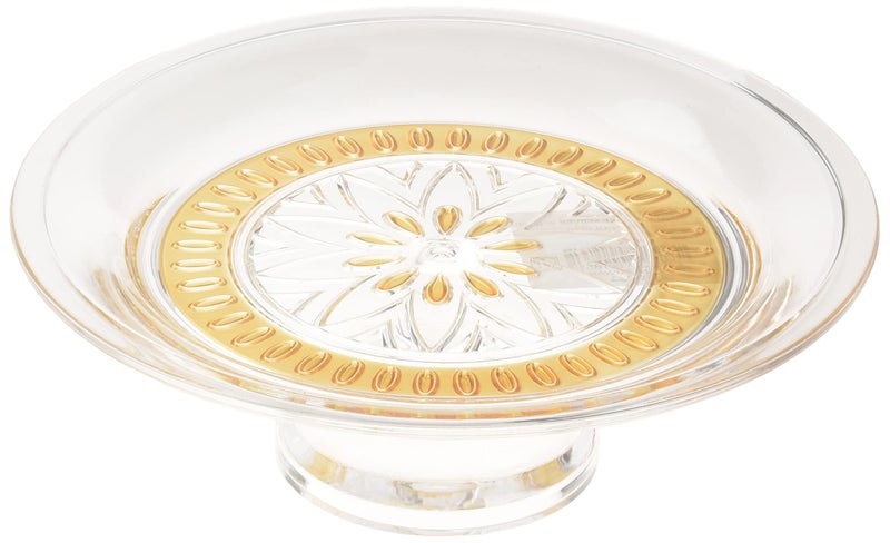 Soleter Acrylic Cake Stand with Dome Cover & Bird Finial – Clear/Gold Shatterproof Cloche with Gold Floral Pattern Base, Premium Serveware for Desserts, Weddings & Special Occasions - Image 2