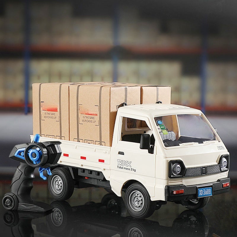 Remote Control Truck: 1/16 Scale White - 2.4GHz Precision Control Multi-Directional Maneuverability LED Lights Spray Function Cargo Compartment for Indoor Outdoor Adventure Play - Image 4