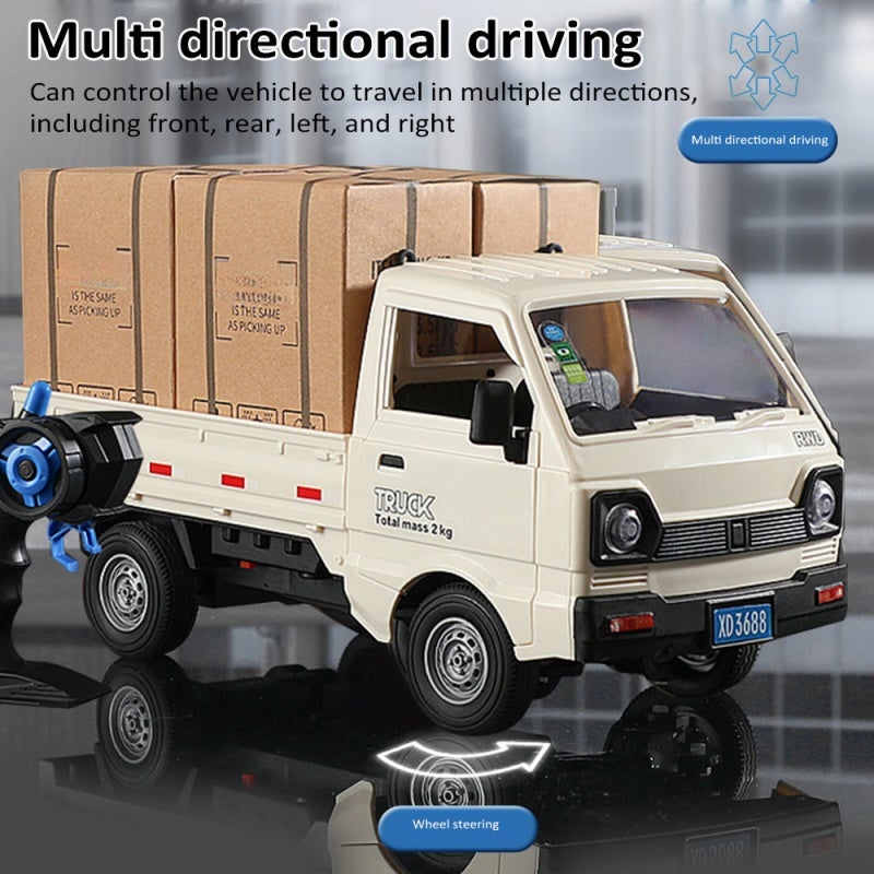 Remote Control Truck: 1/16 Scale White - 2.4GHz Precision Control Multi-Directional Maneuverability LED Lights Spray Function Cargo Compartment for Indoor Outdoor Adventure Play - Image 3