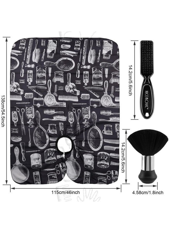 NICEMOVIC NICEMOVIC Hair Cutting Barber Cape with Neck Duster Brush and Barber Brush, Professional Barber Accessories Cleaning Supplies for Salon Haircut Styling  - Image 2