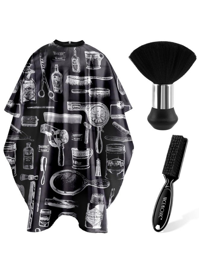 NICEMOVIC NICEMOVIC Hair Cutting Barber Cape with Neck Duster Brush and Barber Brush, Professional Barber Accessories Cleaning Supplies for Salon Haircut Styling  - Image 1