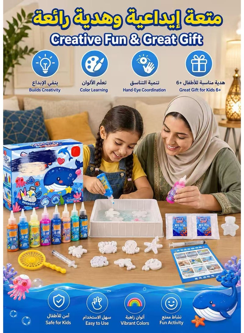 واميت جنية الماء السحرية DIY للأطفال – مجموعة STEM تعليمية حسية مونتيسوري، لعبة أشغال يدوية آمنة للبنين والبنات، نشاط لتنمية الإبداع والتعلم المبكر، للاستخدام الداخلي، متعددة الألوان - Image 3