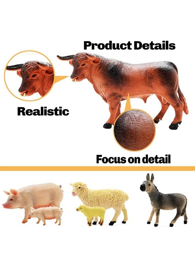 Kimicare 3 Pack Farm Toy Tractor with 40pcs Plastic Animals Figurines and Fence Playset, Farm Figures Farmer Vehicle Toy Truck with Trailer for 3-12 Years Old Kids Boys Girls Toddlers - Image 4