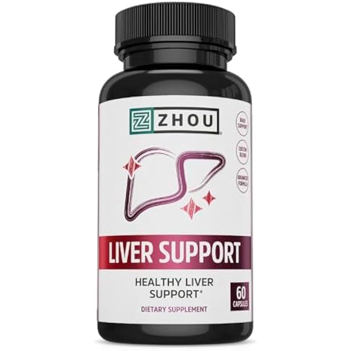 ZHOU Liver Support - Liver Cleanse and Detox, Milk Thistle Supplement with Turmeric, Artichoke, and Dandelion, Natural Health Support for Women and Men - 60 Vegetarian Capsules - Image 1