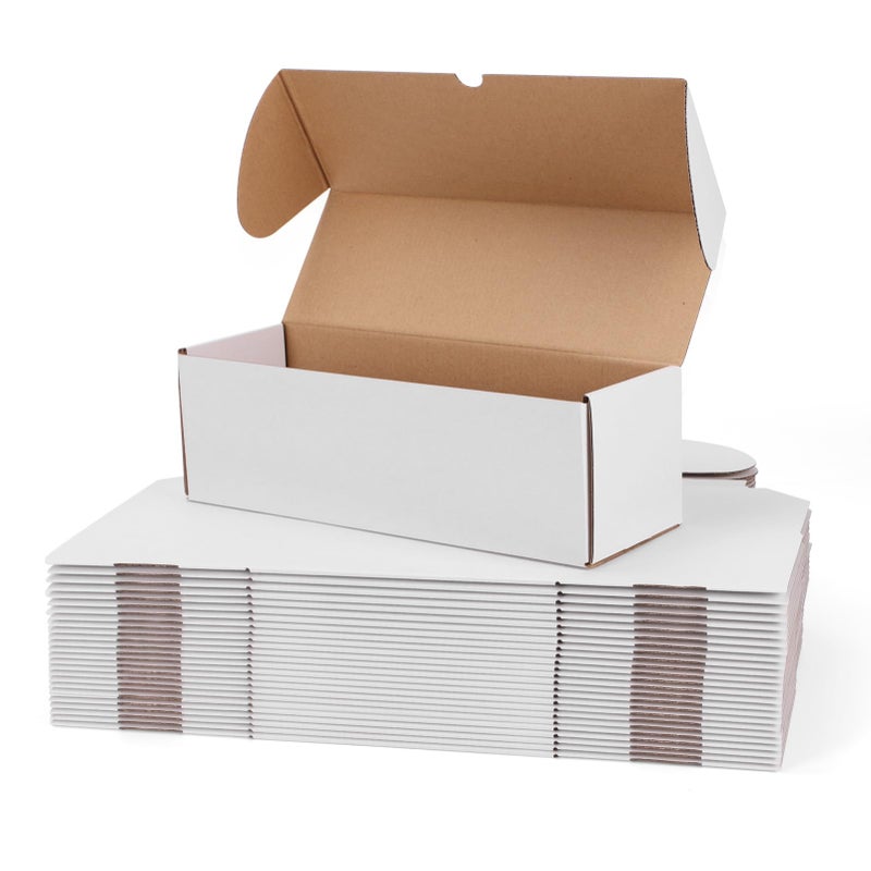 WIFTREY 12x4x4 Small Shipping Boxes set of 25, White Corrugated Cardboard Box 12''L x 4''W x 4'' H for Mailing Packing Shipping - Image 1