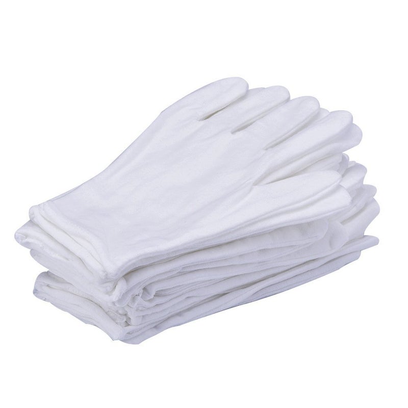 lasenersm 24Pcs12 Pairs 827 Inches White Cotton Gloves Work Gloves One Size
