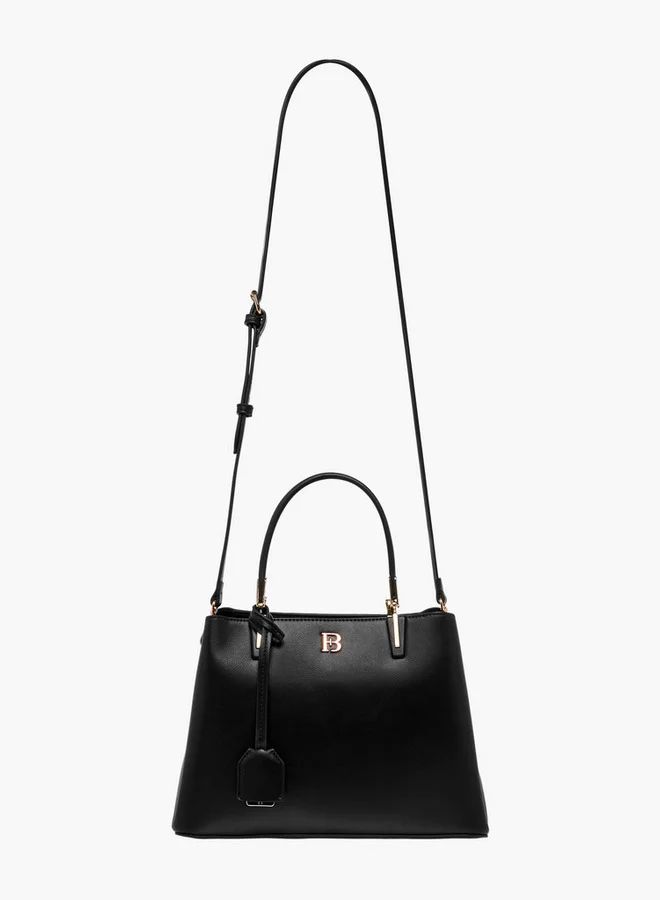 Flora Bella By Shoexpress Solid Tote Bag with Detachable Strap and Zip Closure