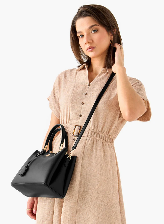فلورا بيلا من شو إكسبرس Solid Tote Bag with Detachable Strap and Zip Closure