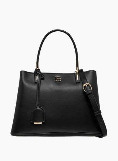 Flora Bella By Shoexpress Solid Tote Bag with Detachable Strap and Zip Closure