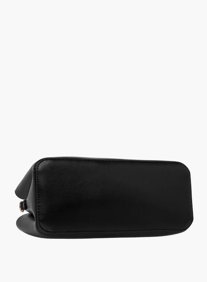 Flora Bella By Shoexpress Solid Tote Bag with Detachable Strap and Zip Closure