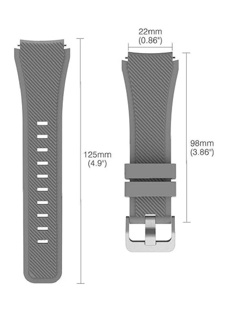 Bands for Samsung Gear S3 Frontier/Classic Watch Silicone Bracelet, Sports Silicone Band Strap Replacement Wristband for Samsung Gear S3 Frontier/S3 Classic Watch 22mm (Grey) - Image 2