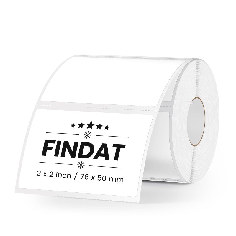 FINDAT 23 Inch White Thermal Labels Vinyl Rectangle Waterproof Direct Printer Stickers Color SelfAdhesive File Folder Label for Name Logo DIY Barcodes Office Address 500 PCS - Image 2