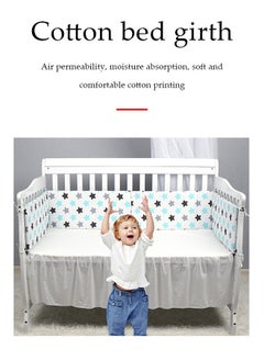 DUNISO Baby crib protection pad, all cotton rectangular children's bed surround pad, soft, breathable, anti collision, unisex, 133 * 28cm  - Image 3