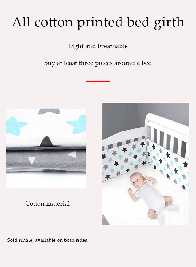 DUNISO Baby crib protection pad, all cotton rectangular children's bed surround pad, soft, breathable, anti collision, unisex, 133 * 28cm - Image 4