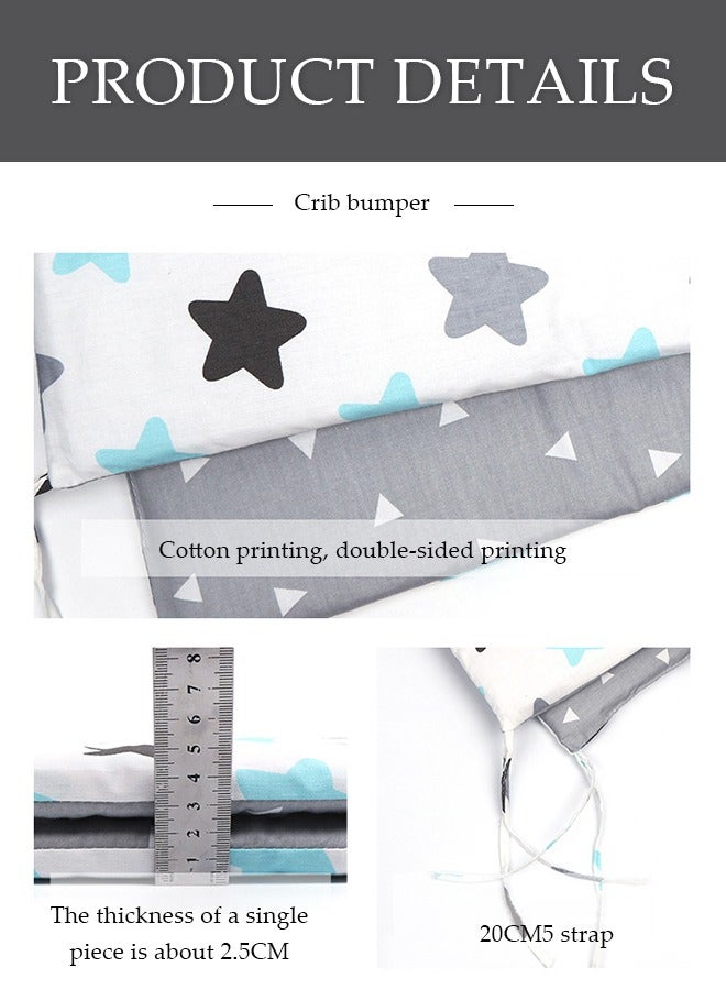 DUNISO Baby crib protection pad, all cotton rectangular children's bed surround pad, soft, breathable, anti collision, unisex, 133 * 28cm - Image 5