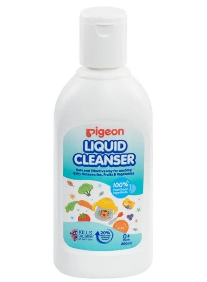 pigeon Liquid Cleanser for Baby Accessories Fruit and Vegetable 100% Food Grade Ingredients Kill 99.99% of Bacteria 200ml