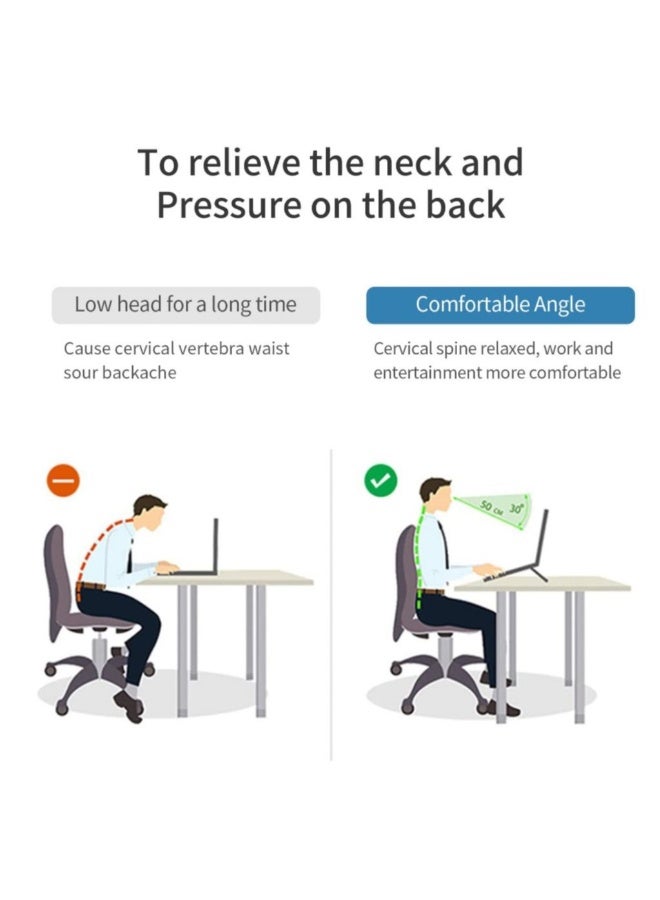 DUSALA Laptop Stand Foldable Laptop Holder with Heat Vent Ergonomic Portable Aluminum Computer Stand for Desk Adjustable Laptop Riser for MacBook Pro,Air Dell HP Lenovo - Image 2