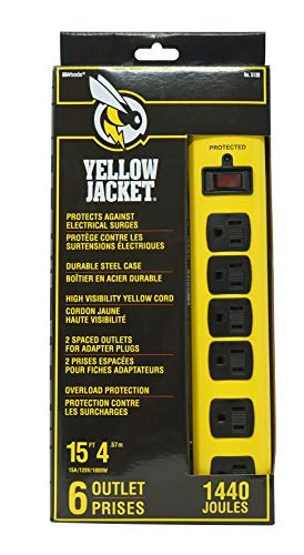 Yellow Jacket 5138N 5138 Metal Surge Protector Strip with 6 Outlets and 15 Foot Cord - Image 4