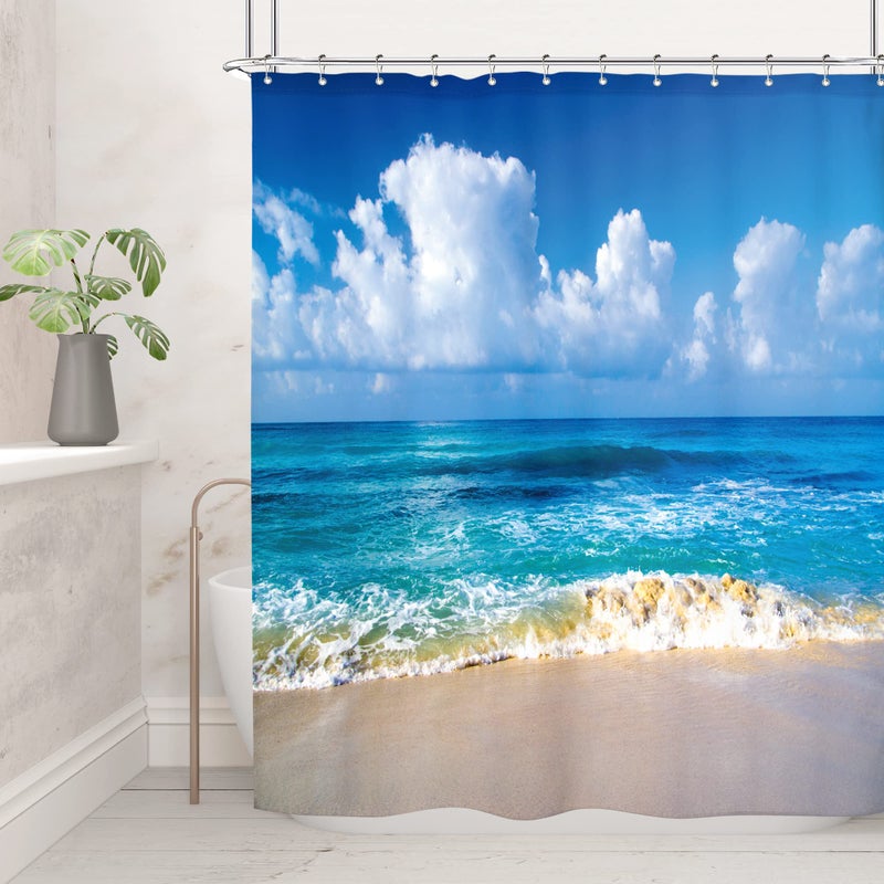 ريديكور رييديكور المحيط بحر المحيط شاطئ دش الستار الساحلي المناظر الطبيعية هاواي آيلاند 60WX72H بوصة الصيف شاطئ البحر الساحلية