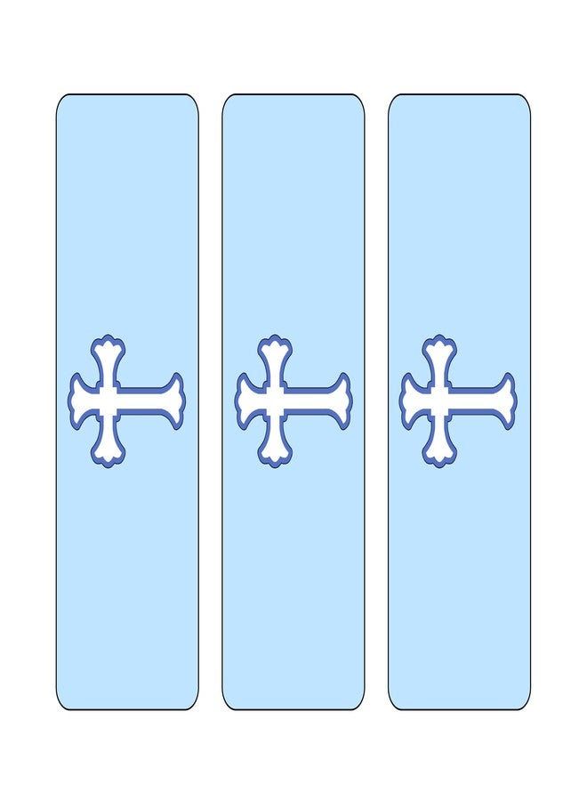 RokAPary 90 Blue Baptism Nuggets Labels, Chocolate Candy Wrapper Stickers, Cross for Christening, Communion, Birthday or Baby Shower Decorations Theme, Made in USA - Image 3
