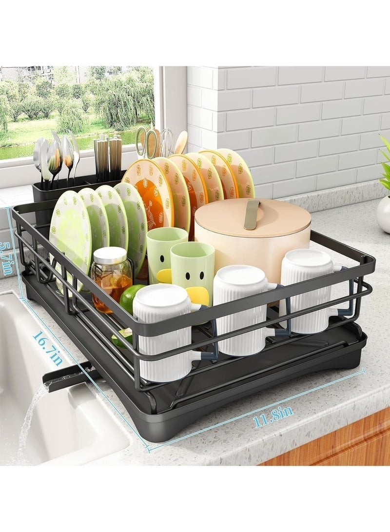 Arabest Dish Drying Rack, Stainless Steel Dish Rack with Drainboard for Kitchen Counter and Sink, Dish Drainer with Removable Utensil Holder - Image 4