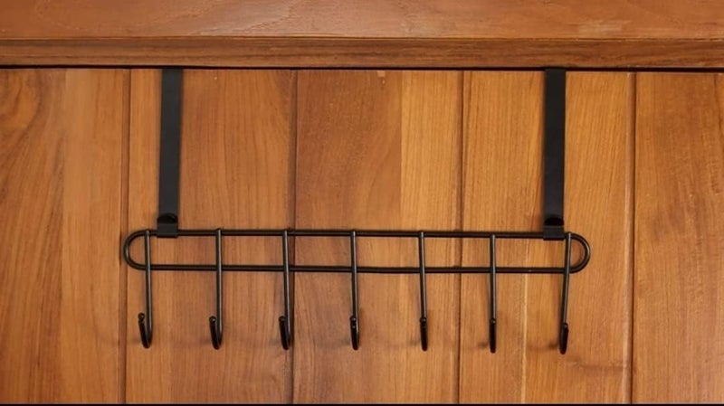 Konquer TimeS Heavy Duty Stainless Steel Over The Door Hook Hanger Organizer/Wall Hook Rack, No Drilling Required (Black- Pack of 2) - Image 4