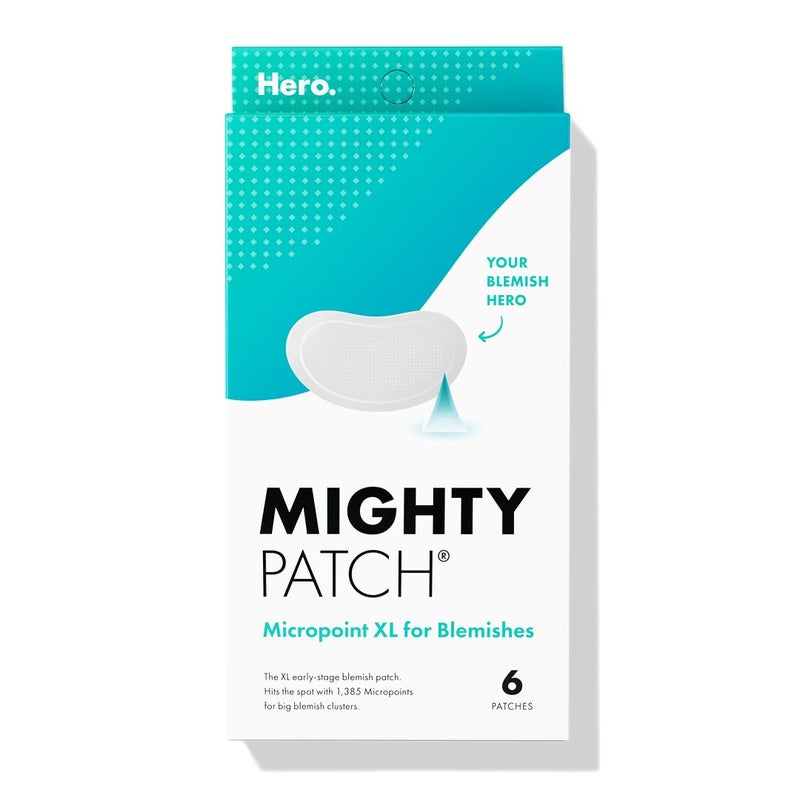 Mighty Patch Micropoint Large Hydrocolloid Pimple Patches for Face Blemishes from Hero Cosmetics, Acne Stickers for Early Stage Zits & Hidden Pimples, 1,385 Proprietary Micropoints, 6 Count - Image 1