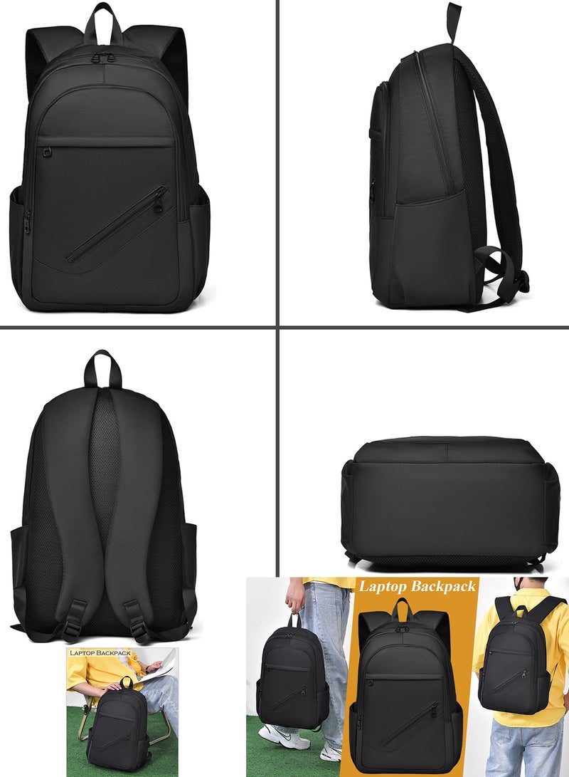 Qiccijoo Travel Laptop Backpack School Computer Bookbag for Men Women College Students Fits 15.6 Inch Laptop Work Backpack for Business Trip(Black) - Image 3