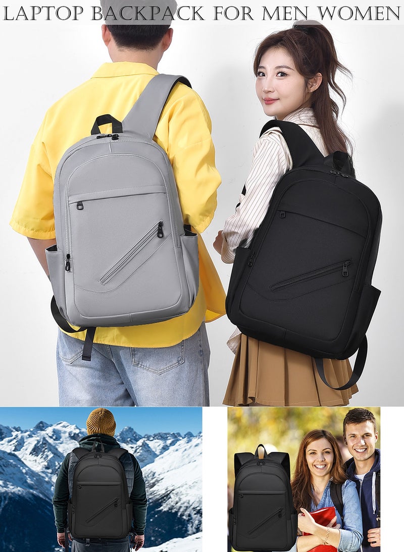 Qiccijoo Travel Laptop Backpack School Computer Bookbag for Men Women College Students Fits 15.6 Inch Laptop Work Backpack for Business Trip(Black) - Image 5