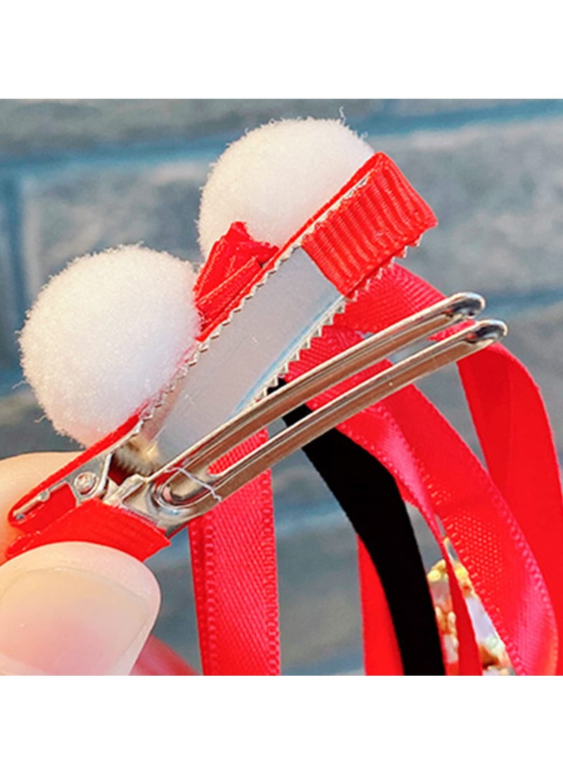 دايتويز مشابك شعر صينية للأطفال، شرائط شرابات معلقة ودبابيس شعر لحفلات رأس السنة الجديدة، زوج واحد - Image 2