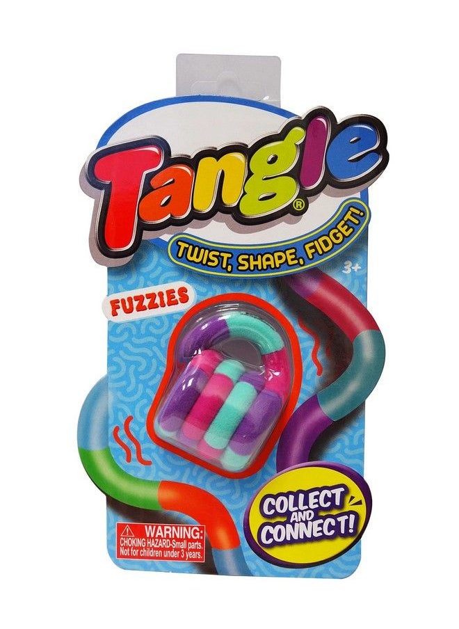 TANGLE - Tangle Jr. Fuzzies Fuzzy Fidget Toy Fuzzy Tangle Toy Quiet Twist Fidget Tangle Fidget Toy Fidget Toy For Shool (Pink/Blue) - Image 1