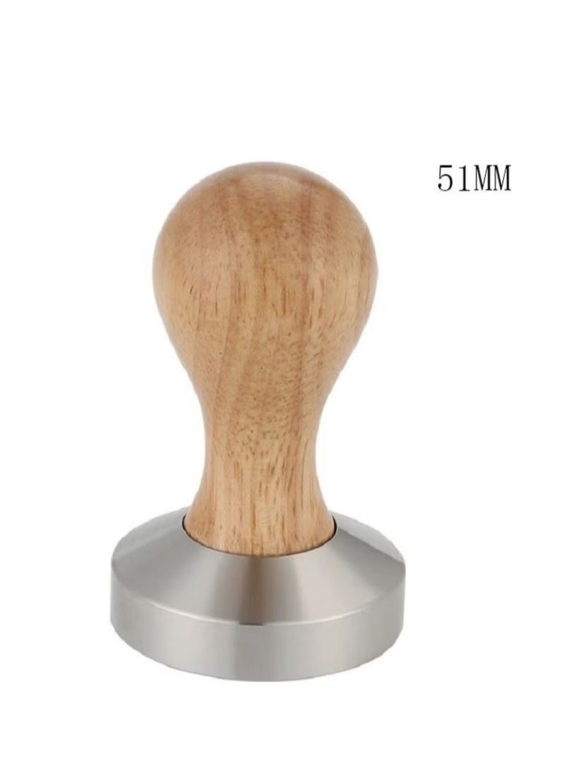 إيزي سو أداة دك القهوة مزودة بمقبض خشبي بني