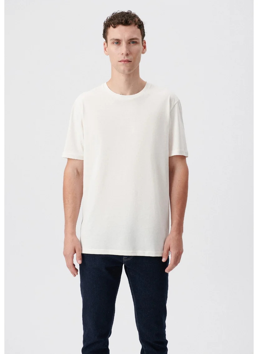 مافي Blue Men's Basic Ecru T-Shirt 0610251-70054