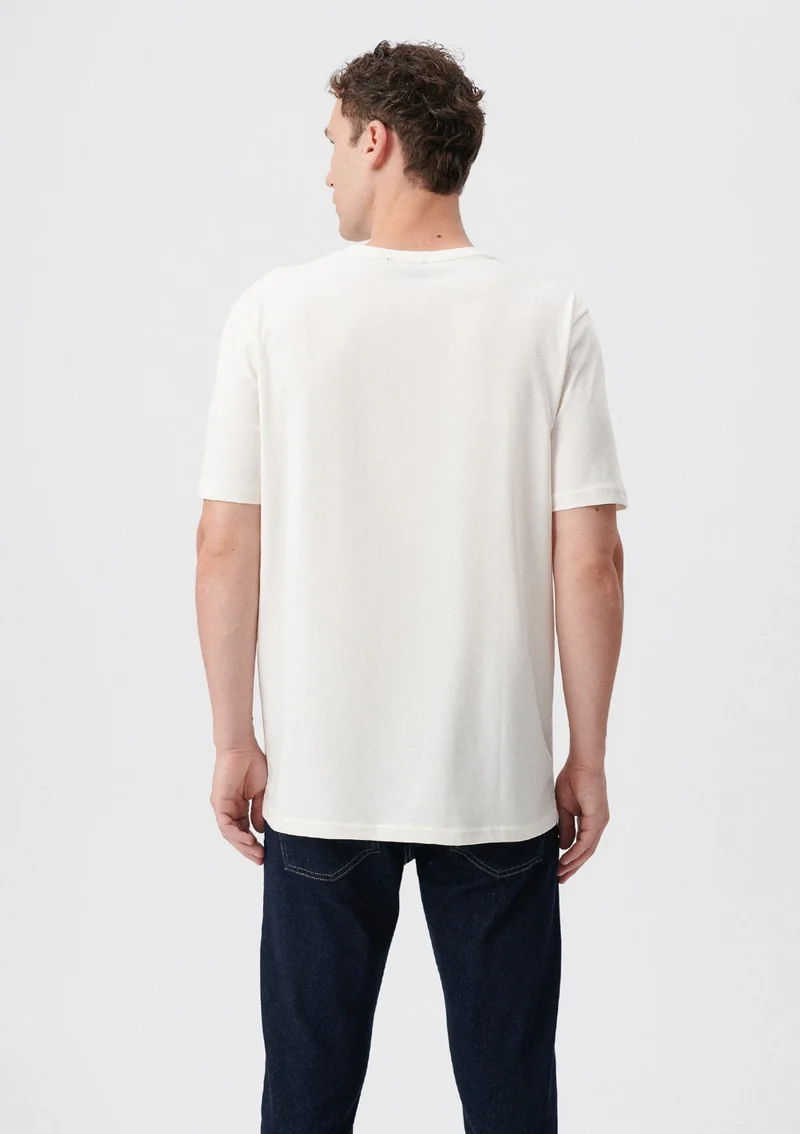 MAVI Blue Men's Basic Ecru T-Shirt 0610251-70054