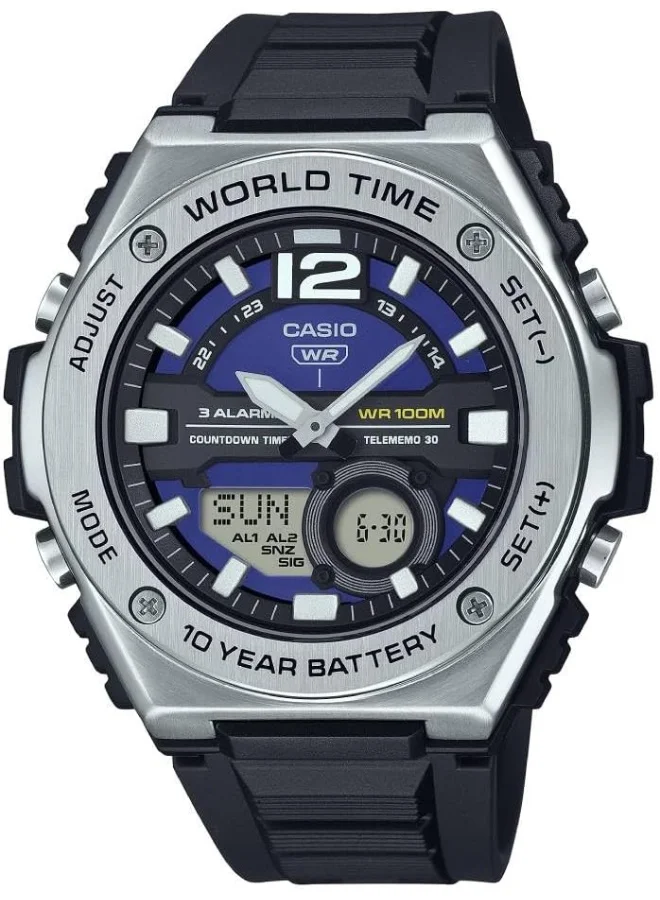 CASIO Analog-Digital Resin Band Watch MWQ-100-2AVDF