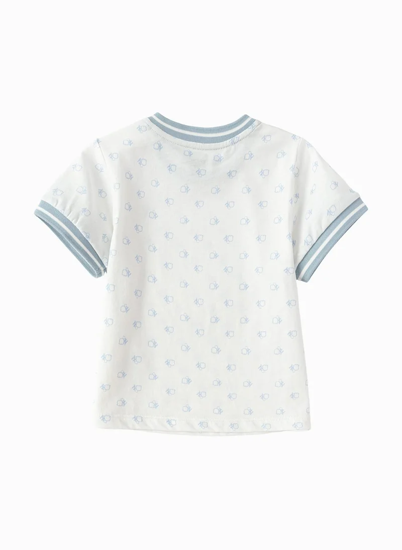 بالابالا Baby Boys Round v-neck short-sleeved T-shirt