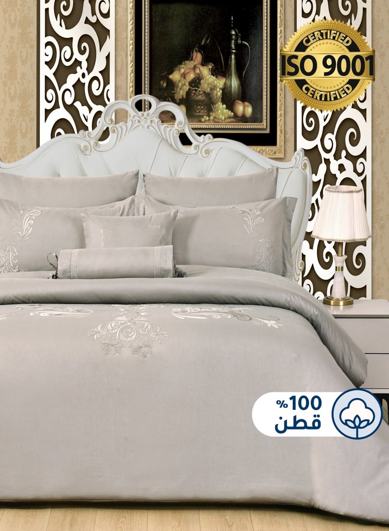 Master Home Textile MASTER Cotton Embroidery Comforter Sets, Fits 200 x 200 cm Double Size Bed, 8 Pcs King Size, 200 TC Cotton - Image 1