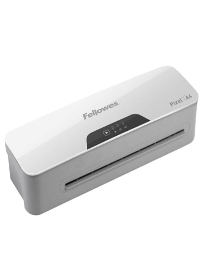 Fellowes Pixel A4 Home Office Laminator, 3 Minutes Warm-up Time with Auto Shut Off Function, 80-125 Micron, Starter Pack with 10 Pockets