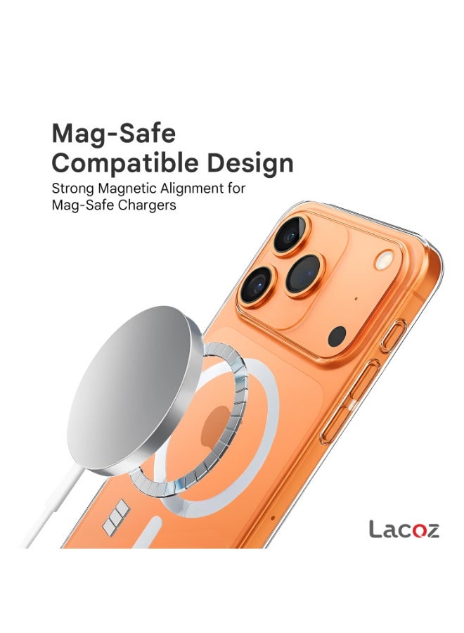 لاكوز جراب MagSafe شفاف فاخر لهاتف iPhone 17 Pro، غطاء حماية شفاف تمامًا مع حلقة مغناطيسية قوية للشحن اللاسلكي - Image 4